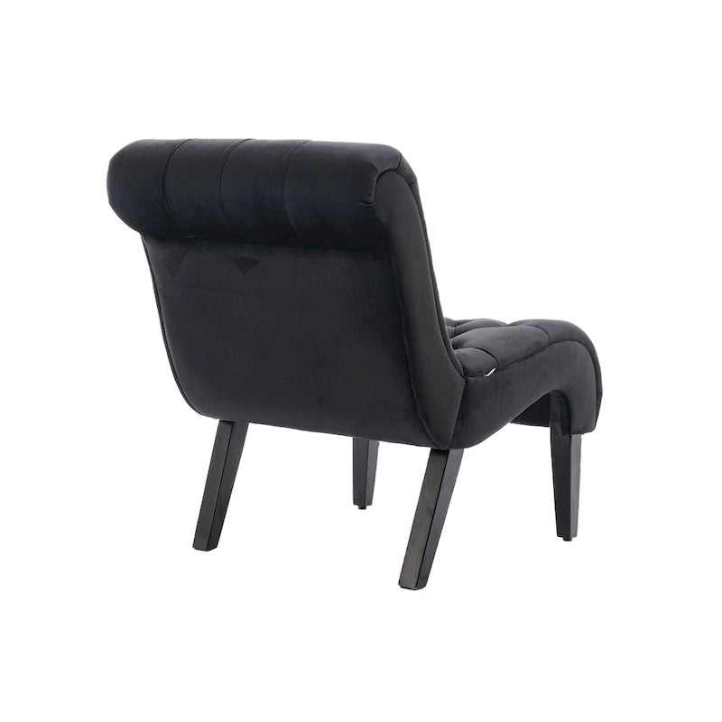 Velvet Barrel Accent Chair with Wood Legs – Single Seat, Multiple Colors