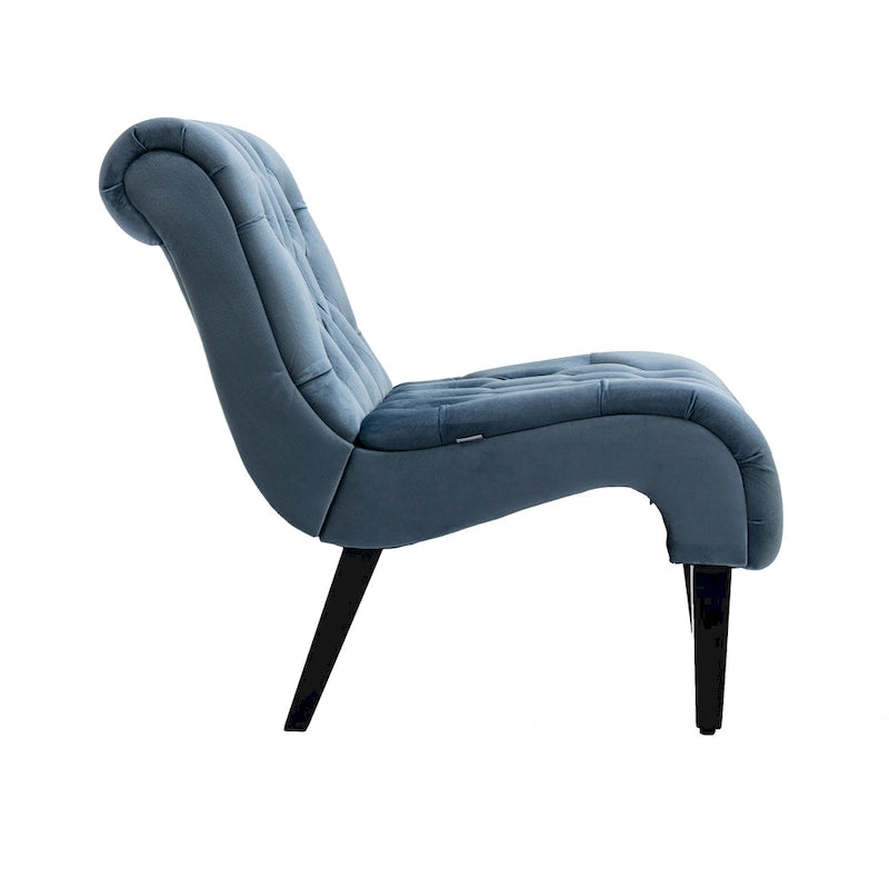 Velvet Barrel Accent Chair with Wood Legs – Single Seat, Multiple Colors