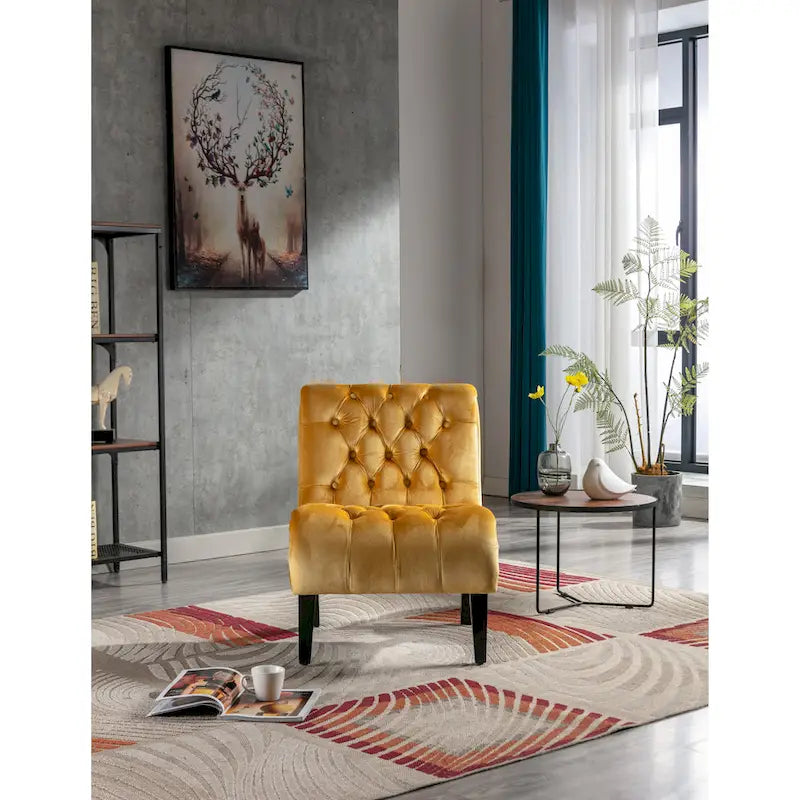Velvet Barrel Accent Chair with Wood Legs – Single Seat, Multiple Colors