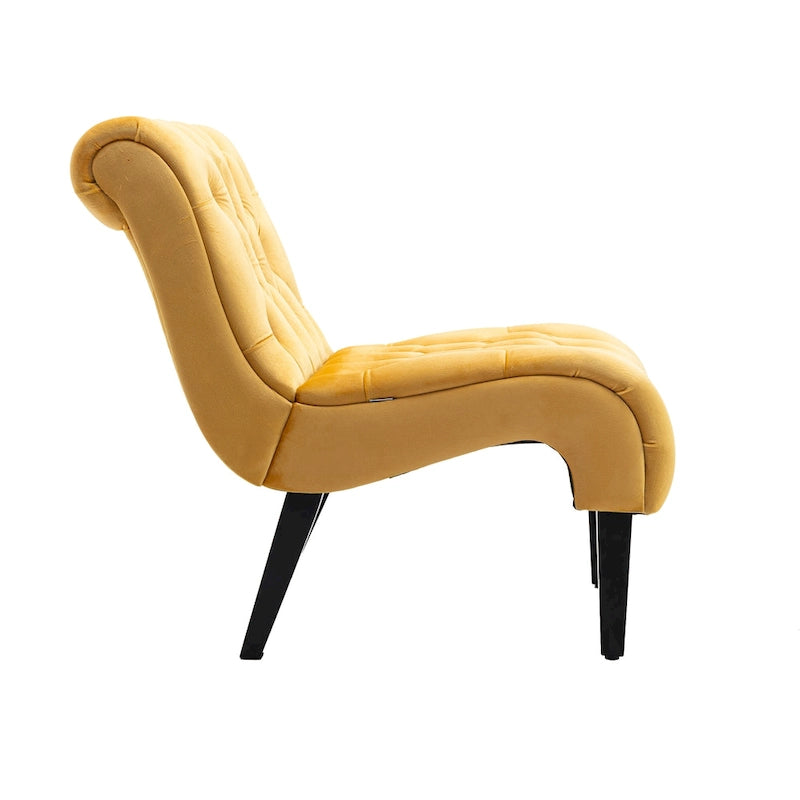 Velvet Barrel Accent Chair with Wood Legs – Single Seat, Multiple Colors