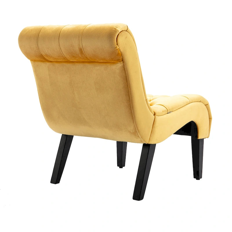 Velvet Barrel Accent Chair with Wood Legs – Single Seat, Multiple Colors
