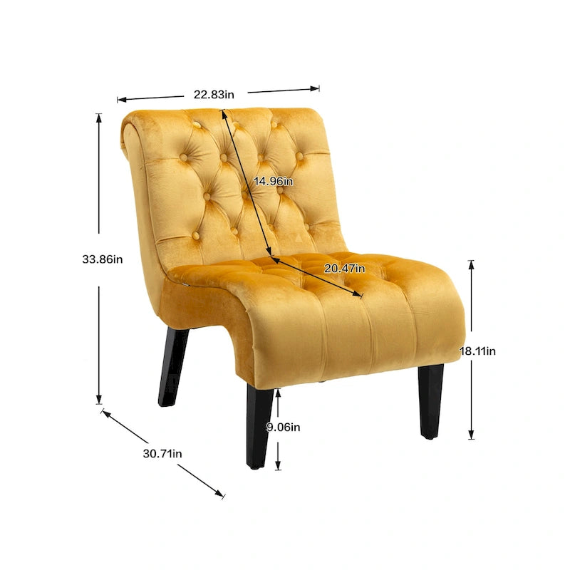 Velvet Barrel Accent Chair with Wood Legs – Single Seat, Multiple Colors