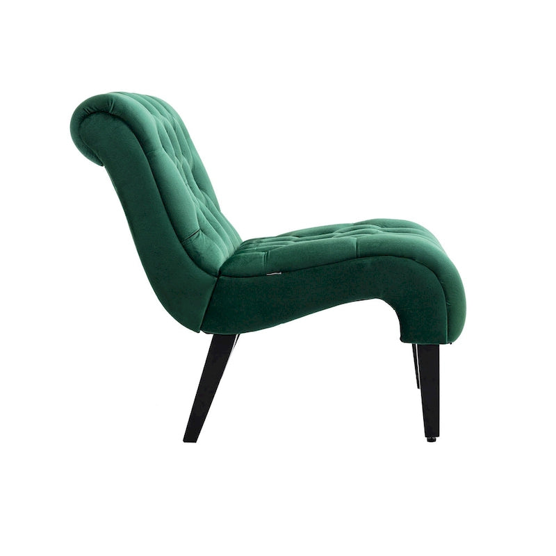 Velvet Barrel Accent Chair with Wood Legs – Single Seat, Multiple Colors