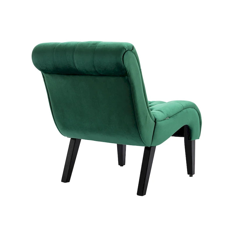 Velvet Barrel Accent Chair with Wood Legs – Single Seat, Multiple Colors