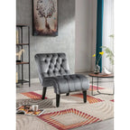 Velvet Barrel Accent Chair with Wood Legs – Single Seat, Multiple Colors