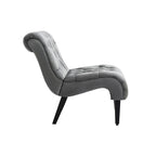 Velvet Barrel Accent Chair with Wood Legs – Single Seat, Multiple Colors
