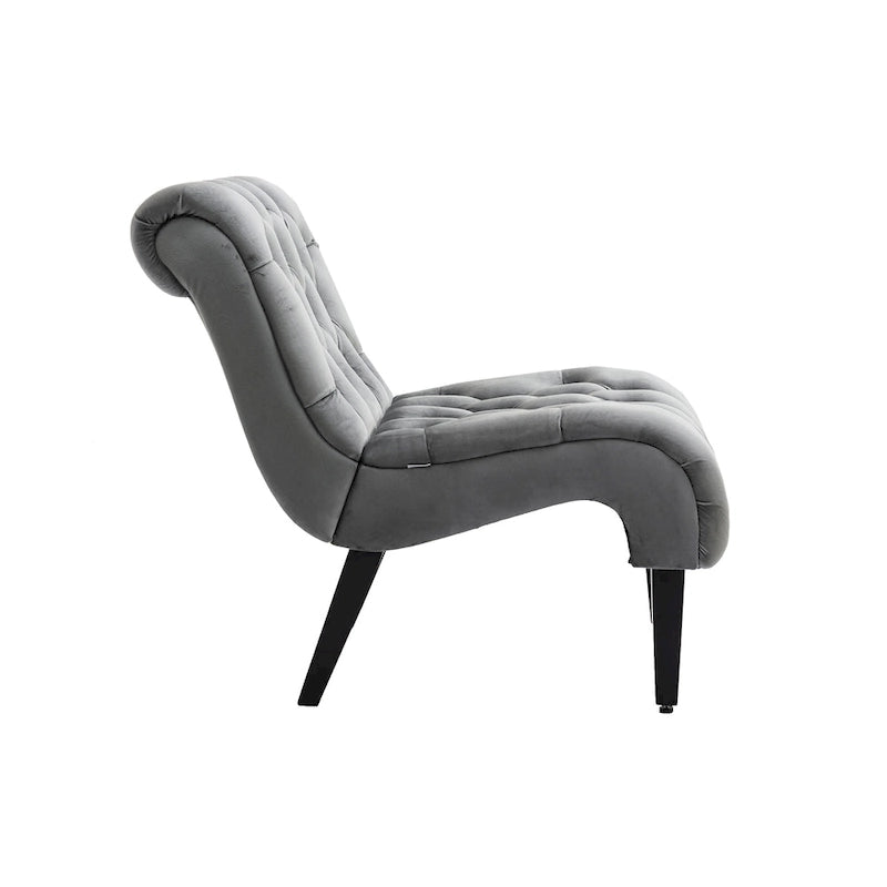 Velvet Barrel Accent Chair with Wood Legs – Single Seat, Multiple Colors