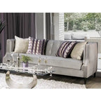 Nall Transitional Fabric Upholstered Tufted Back Tuxedo Arms Sofa by Furniture of America