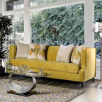 Nall Transitional Fabric Upholstered Tufted Back Tuxedo Arms Sofa by Furniture of America