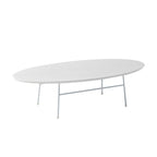 Oval Coffee Table – Natural Wood / Black / Walnut / White, Mid-Century Modern, Steel Base