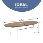 Oval Coffee Table – Natural Wood / Black / Walnut / White, Mid-Century Modern, Steel Base