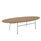 Oval Coffee Table – Natural Wood / Black / Walnut / White, Mid-Century Modern, Steel Base
