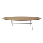 Oval Coffee Table – Natural Wood / Black / Walnut / White, Mid-Century Modern, Steel Base