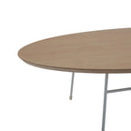 Oval Coffee Table – Natural Wood / Black / Walnut / White, Mid-Century Modern, Steel Base