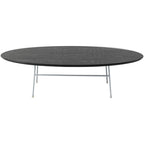 Oval Coffee Table – Natural Wood / Black / Walnut / White, Mid-Century Modern, Steel Base