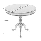 Dark Brown Round Pedestal Accent Table, Traditional Style, Single