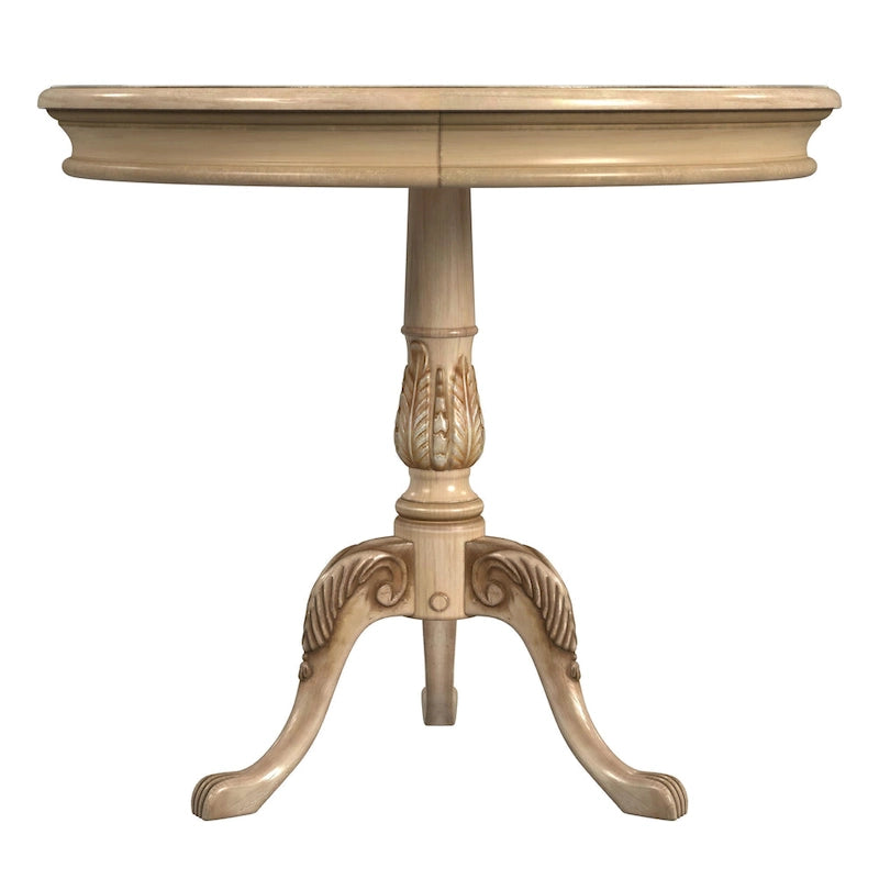 Dark Brown Round Pedestal Accent Table, Traditional Style, Single