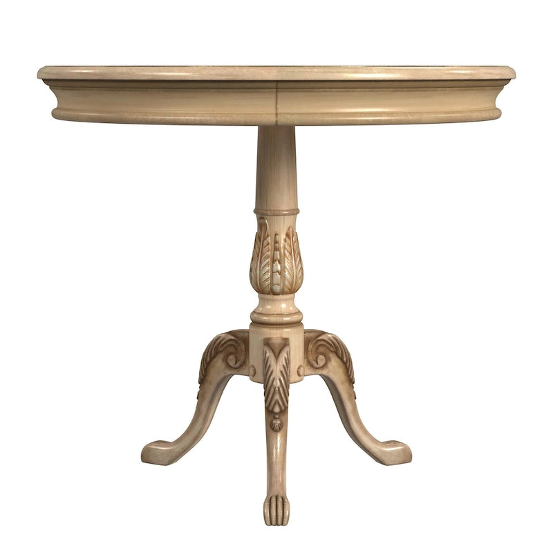 Dark Brown Round Pedestal Accent Table, Traditional Style, Single