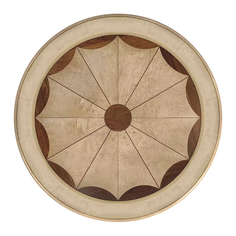 Dark Brown Round Pedestal Accent Table, Traditional Style, Single