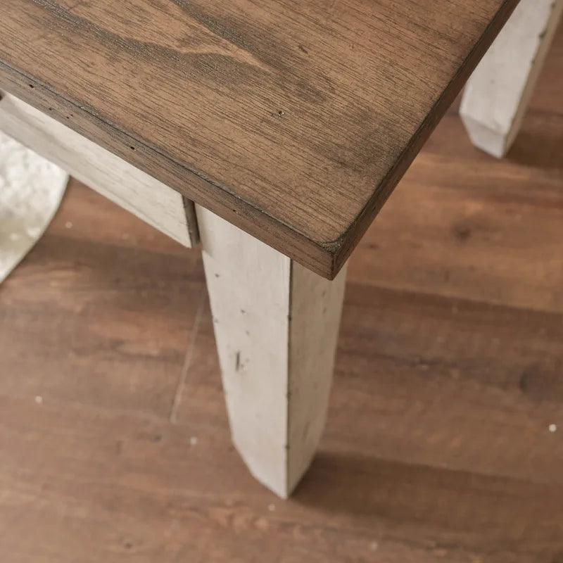 Two-Tone Rustic Ivory & Honey / Chocolate Brown 1-Drawer End Table