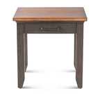 Two-Tone Rustic Ivory & Honey / Chocolate Brown 1-Drawer End Table