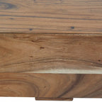 Wood Block Bench with Elevated Base - Brown - Roche River Decor - 16W x 71L x 15H