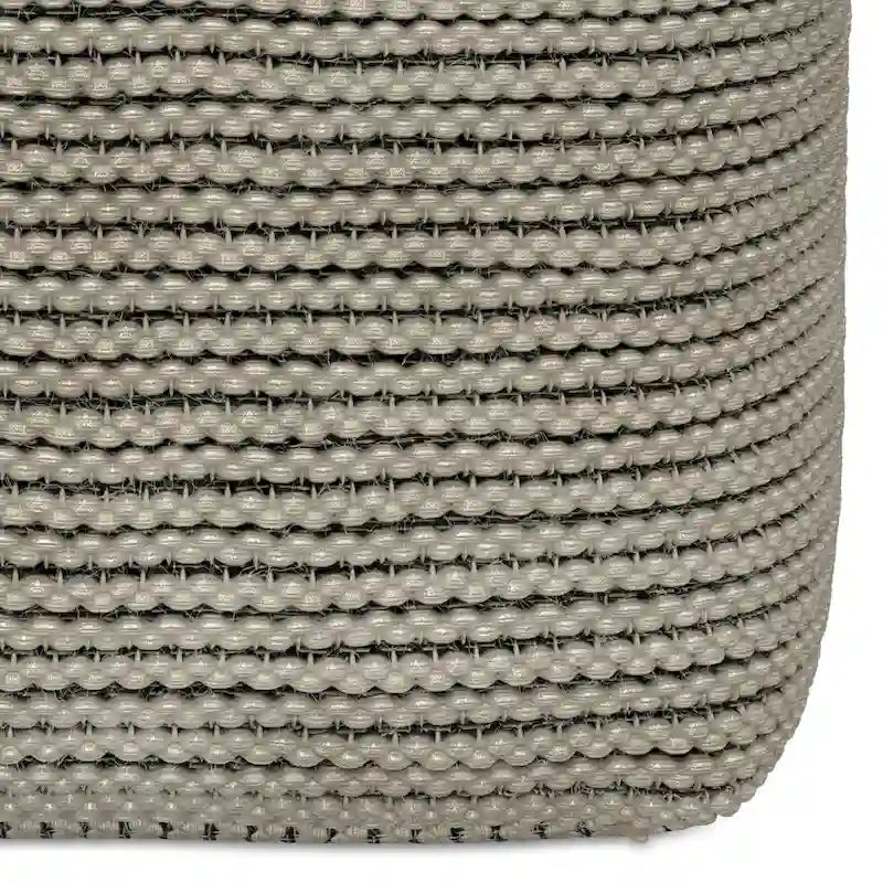 Cream Boho Square Pouf, Indoor/Outdoor, 1-Person