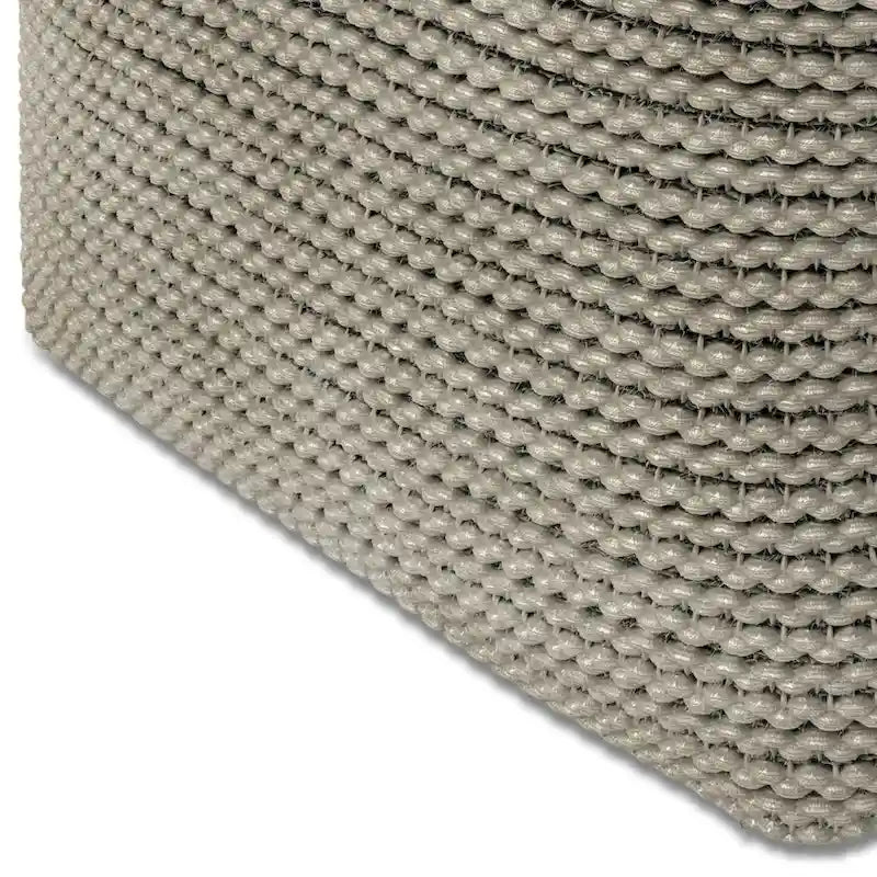 Cream Boho Square Pouf, Indoor/Outdoor, 1-Person