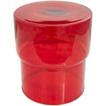 Glass Round Accent Side Table, Red / Clear, Single