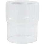 Glass Round Accent Side Table, Red / Clear, Single