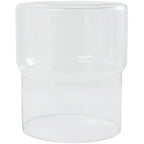 Glass Round Accent Side Table, Red / Clear, Single