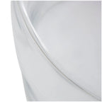 Glass Round Accent Side Table, Red / Clear, Single