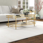 Brass/Blackened Bronze 4-Tier Arched Steel & Glass Display Shelf