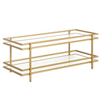 Brass/Blackened Bronze 4-Tier Arched Steel & Glass Display Shelf