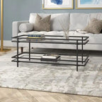 Brass/Blackened Bronze 4-Tier Arched Steel & Glass Display Shelf