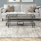 Brass/Blackened Bronze 4-Tier Arched Steel & Glass Display Shelf