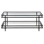 Brass/Blackened Bronze 4-Tier Arched Steel & Glass Display Shelf