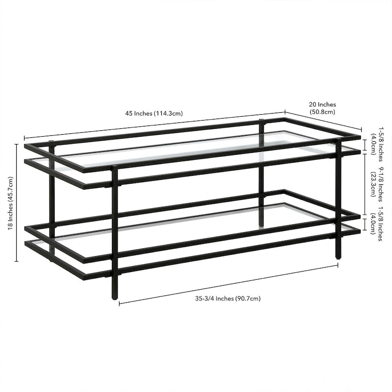 Brass/Blackened Bronze 4-Tier Arched Steel & Glass Display Shelf