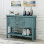 Retro Wood Buffet Sideboard with Drawers & Cabinets, Multi-Color, 1-Piece