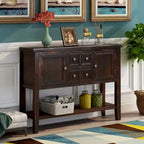 Retro Wood Buffet Sideboard with Drawers & Cabinets, Multi-Color, 1-Piece