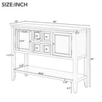 Retro Wood Buffet Sideboard with Drawers & Cabinets, Multi-Color, 1-Piece