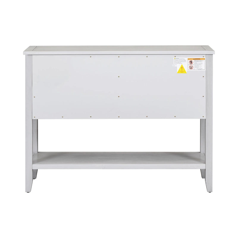 Retro Wood Buffet Sideboard with Drawers & Cabinets, Multi-Color, 1-Piece