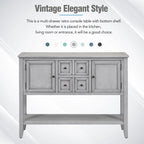 Retro Wood Buffet Sideboard with Drawers & Cabinets, Multi-Color, 1-Piece