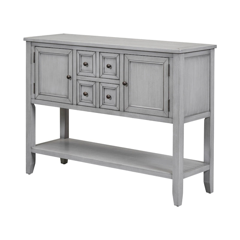 Retro Wood Buffet Sideboard with Drawers & Cabinets, Multi-Color, 1-Piece
