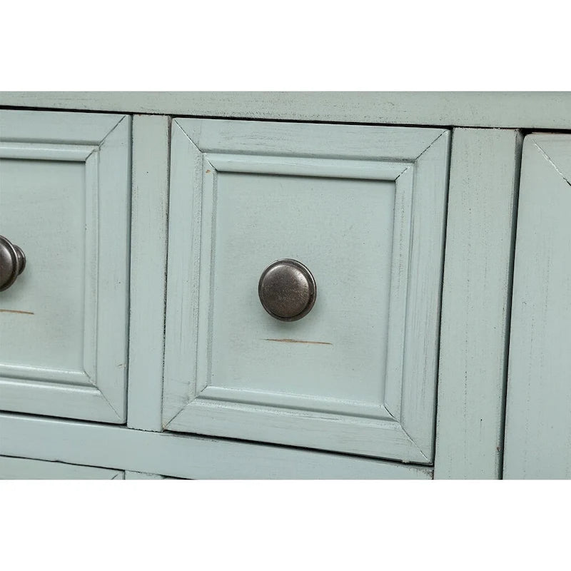 Retro Wood Buffet Sideboard with Drawers & Cabinets, Multi-Color, 1-Piece