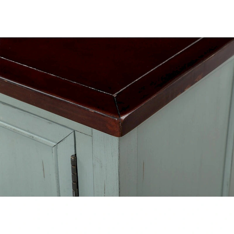 Retro Wood Buffet Sideboard with Drawers & Cabinets, Multi-Color, 1-Piece