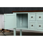 Retro Wood Buffet Sideboard with Drawers & Cabinets, Multi-Color, 1-Piece