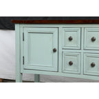 Retro Wood Buffet Sideboard with Drawers & Cabinets, Multi-Color, 1-Piece