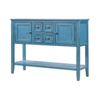 Retro Wood Buffet Sideboard with Drawers & Cabinets, Multi-Color, 1-Piece