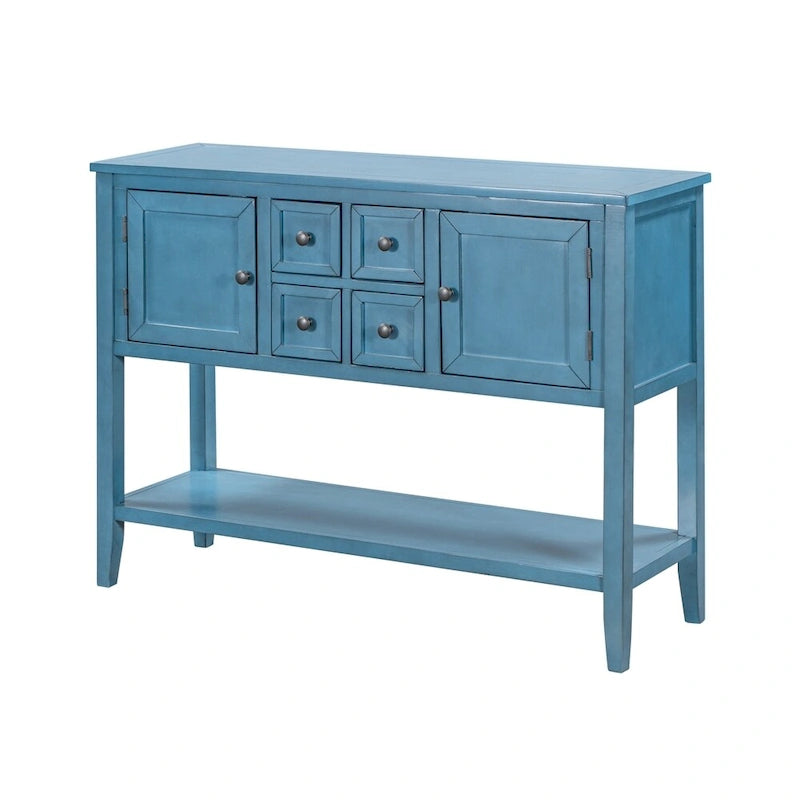 Retro Wood Buffet Sideboard with Drawers & Cabinets, Multi-Color, 1-Piece